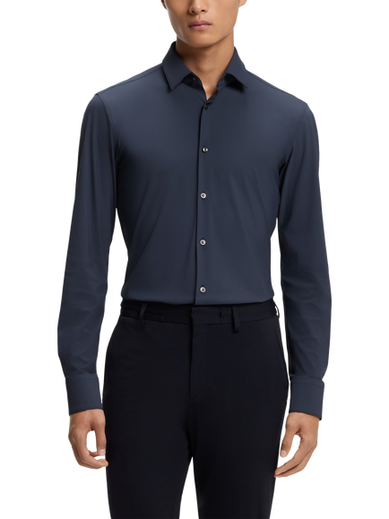 BOSS Black Performance Slim Fit Shirt, Open Blue, Open Blue