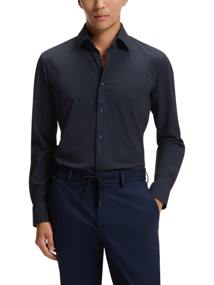 HUGO BOSS BOSS Hank Slim Fit Shirt, Dark Blue, Dark Blue