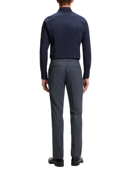 HUGO BOSS BOSS Regular Fit Wool Blend Micro Pattern Suit Trousers, Open Blue - view 2, Open Blue