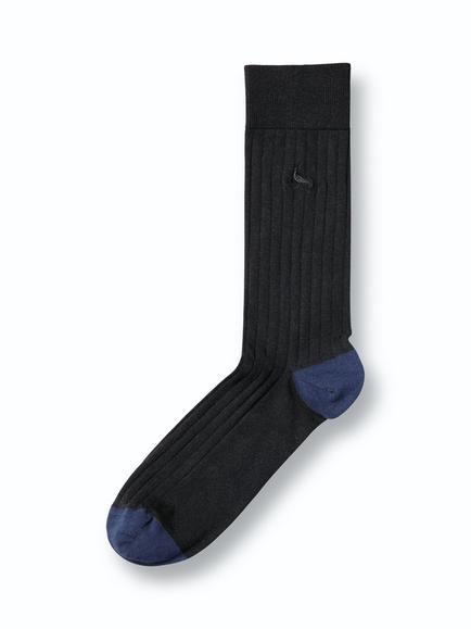 Charles Tyrwhitt Ribbed Cotton Blend Socks, Black