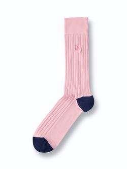 Charles Tyrwhitt Ribbed Cotton Blend Socks, Light Pink