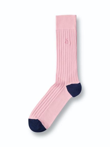 Charles Tyrwhitt Ribbed Cotton Blend Socks, Light Pink