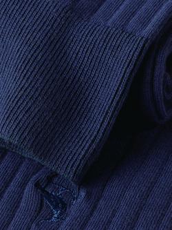Charles Tyrwhitt Ribbed Cotton Blend Socks, Navy - view 2, Navy