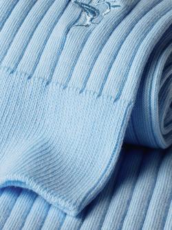 Charles Tyrwhitt Ribbed Cotton Blend Socks, Sky Blue - view 2, Sky Blue