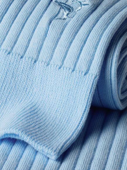 Charles Tyrwhitt Ribbed Cotton Blend Socks, Sky Blue - view 2, Sky Blue