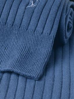 Charles Tyrwhitt Ribbed Cotton Blend Socks - view 2, Indigo Blue