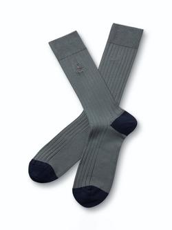 Charles Tyrwhitt Ribbed Cotton Blend Socks, Grey