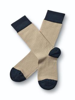 Charles Tyrwhitt Cotton Rich Polka Dot Design Socks, Stone, Stone