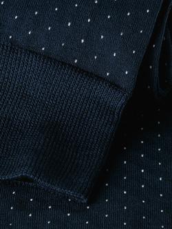 Charles Tyrwhitt Micro Dash Cotton Blend Socks, Navy/White - view 2, Navy & White