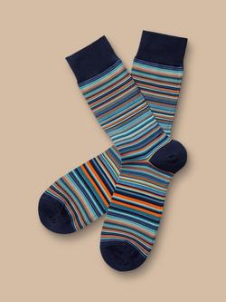 Charles Tyrwhitt Fine Stripe Socks, Aqua Green, Aqua Green
