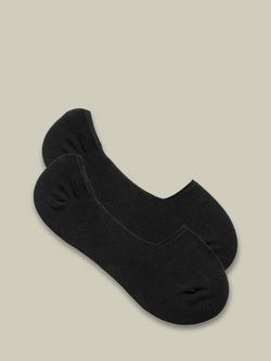 Charles Tyrwhitt No Show Cotton Blend Socks, Pack of 2, Black, Black