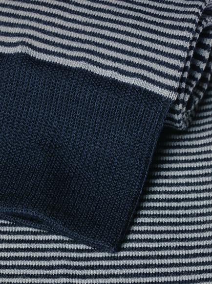 Charles Tyrwhitt Fine Stripe Cotton Rich Crew Socks, Navy/Grey - view 2, Navy/Grey