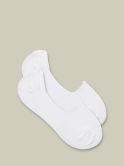 Charles Tyrwhitt No Show Cotton Blend Socks, Pack of 2, White, White