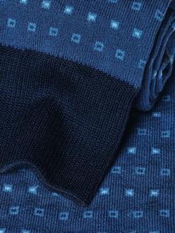 Charles Tyrwhitt Micro Square Cotton Rich Crew Socks, Ink Blue - view 2, Ink Blue