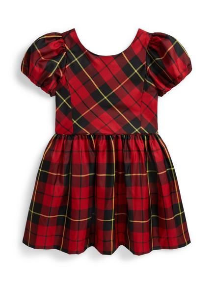 Ralph Lauren Kids' Plaid Flare Dress, Red/Black, 243 Red-black Plaid
