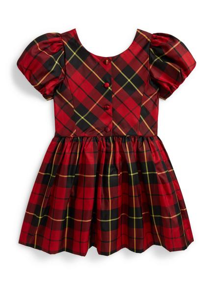 Ralph Lauren Kids' Plaid Flare Dress, Red/Black - view 2, 243 Red-black Plaid