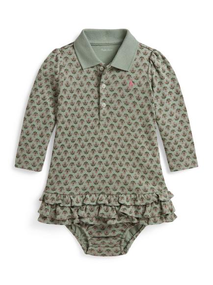 Ralph Lauren Baby Floral Cotton Interlock Polo Dress and Bloomers Set, Rosemund Garden, Rosemund Garden