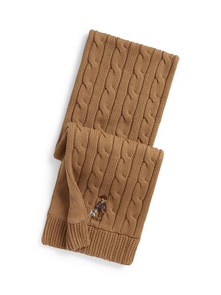 Ralph Lauren Kids' Cable Knit Scarf, Berkshire Tan, Berkshire Tan