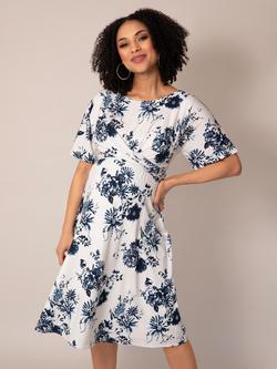 Tiffany Rose Kathleen Floral Maternity and Nursing Dress, Oyster Blue, Oyster Blue