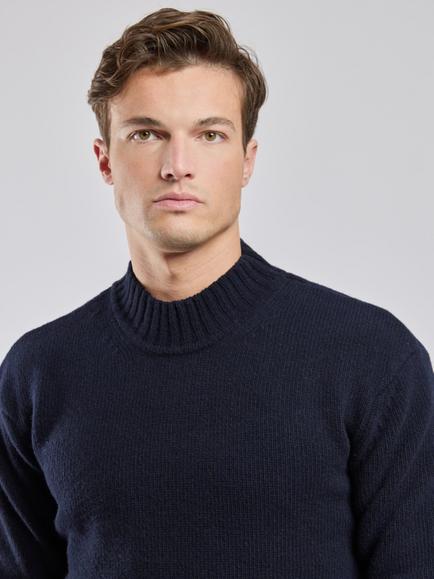 Armor Lux Wool Rich Mock Neck Jumper, Navire - view 2, Navire