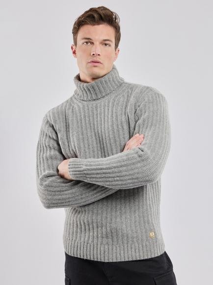 Armor Lux Wool Rich Turtleneck Jumper, Slate - view 2, Slate