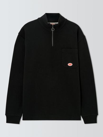 Armor Lux Camio Cotton Quarter-Zip Sweatshirt, Noir, Noir