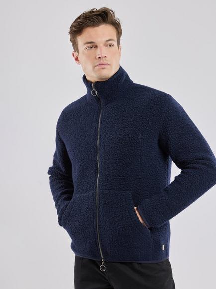 Armor Lux Veste Wool Rich Sherpa Jacket, Navire, Navire