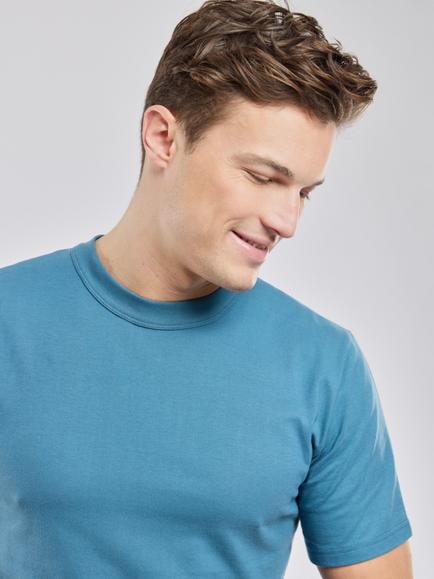 Armor Lux Callac Cotton Crew Neck T-Shirt, Teal - view 2, Teal