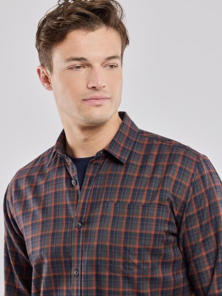 Armor Lux Regular Fit Cotton Rich Check Shirt, Carreaux Ketchup - view 2, Carreaux Ketchup