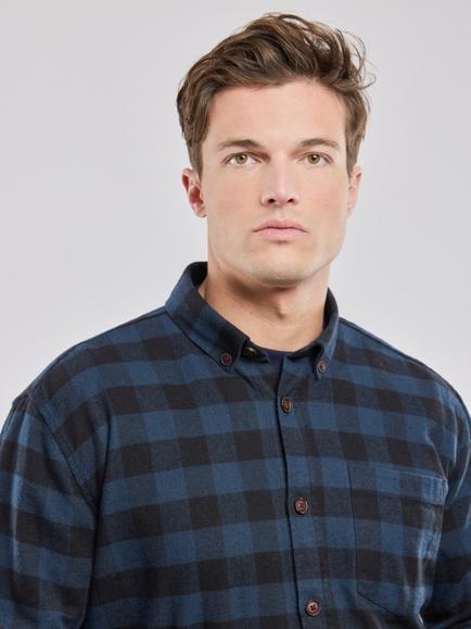 Armor Lux Check Flannel Shirt, Vichy Navire - view 2, Vichy Navire
