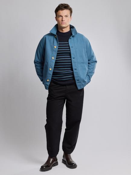 Armor Lux Cotton Canvas Fisherman Jacket, Teal - view 2, Teal