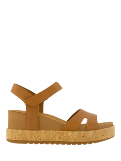 TOMS Alana Wedge Heel Footbed Strappy Sandals, Brown Sugar, Brown Sugar