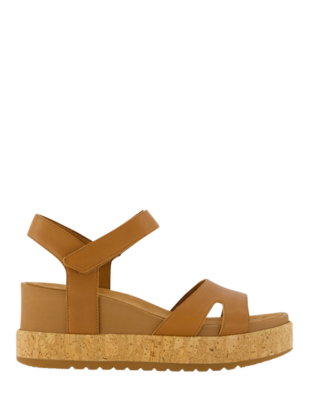 TOMS Alana Wedge Heel Footbed Strappy Sandals, Brown Sugar, Brown Sugar