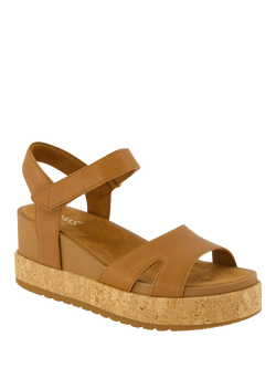 TOMS Alana Wedge Heel Footbed Strappy Sandals, Brown Sugar - view 2, Brown Sugar