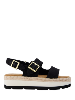 TOMS Giana Flatform Buckle Sandals, Black Beachside, Black Beachside