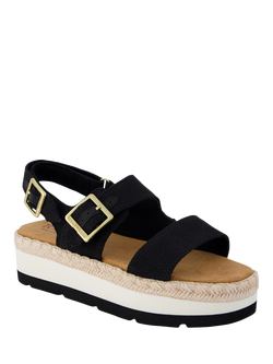 TOMS Giana Flatform Buckle Sandals, Black Beachside - view 2, Black Beachside