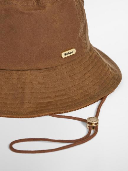 Barbour Delilah Waxed Cotton Bucket Hat, Tan - view 2, Tan