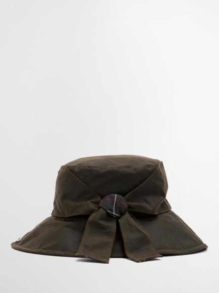 Barbour Brambling Waxed Cotton Bucket Hat, Olive - view 2, Olive