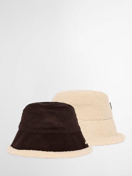 Barbour Overton Reversible Bucket Hat, Brown/Beige - view 2, Brown/Beige