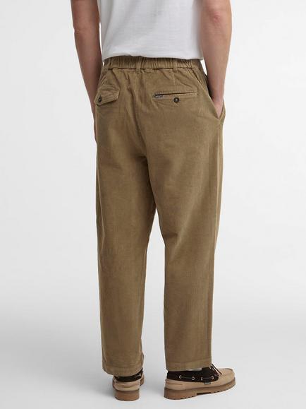 Barbour Relaxed Pleated Corduroy Trousers, Mushroom - view 2, Mushroom