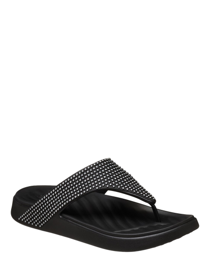 Crocs Getaway Triangle Embellished Flip Flops - view 2, Black