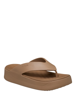 Crocs Getaway Platform Flip Flops, Milk Chocolate - view 2, Milk Chocolate