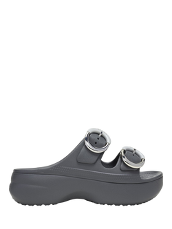 Crocs Saturday Platform Buckle Clogs, Carbon