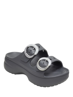 Crocs Saturday Platform Buckle Clogs - view 2, Carbon