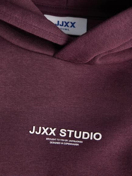 JJXX Kids' Cotton Blend Hoodie, Wine - view 2, Wine