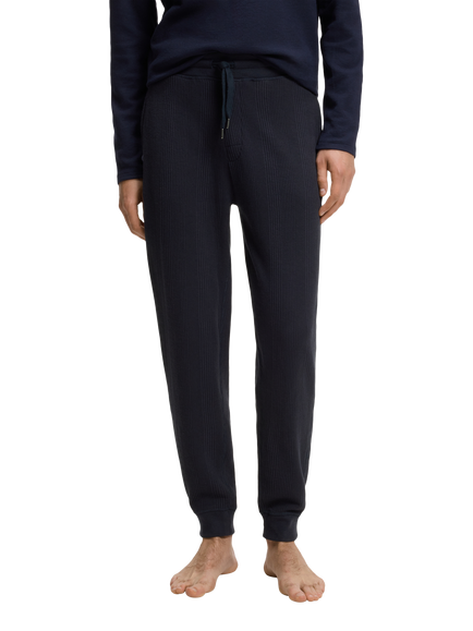 BOSS Cotton Blend Structure Lounge Trousers, Dark Blue, Dark Blue