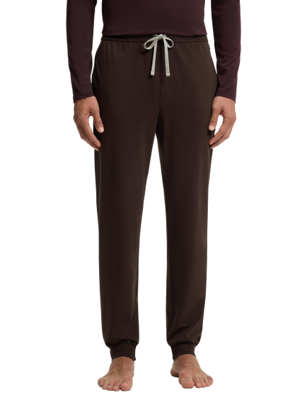BOSS Stretch Cotton Lounge Trousers, Dark Brown, Dark Brown