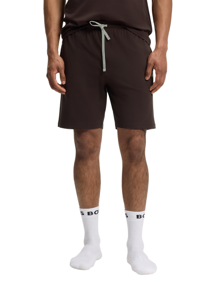 BOSS Stretch Cotton Lounge Shorts, Dark Brown, Dark Brown