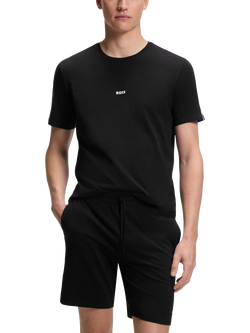HUGO BOSS BOSS Crew Neck Cotton Blend T-Shirt, Black, Black