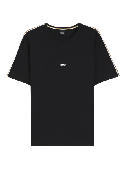 HUGO BOSS BOSS Crew Neck Cotton Blend T-Shirt, Black - view 2, Black